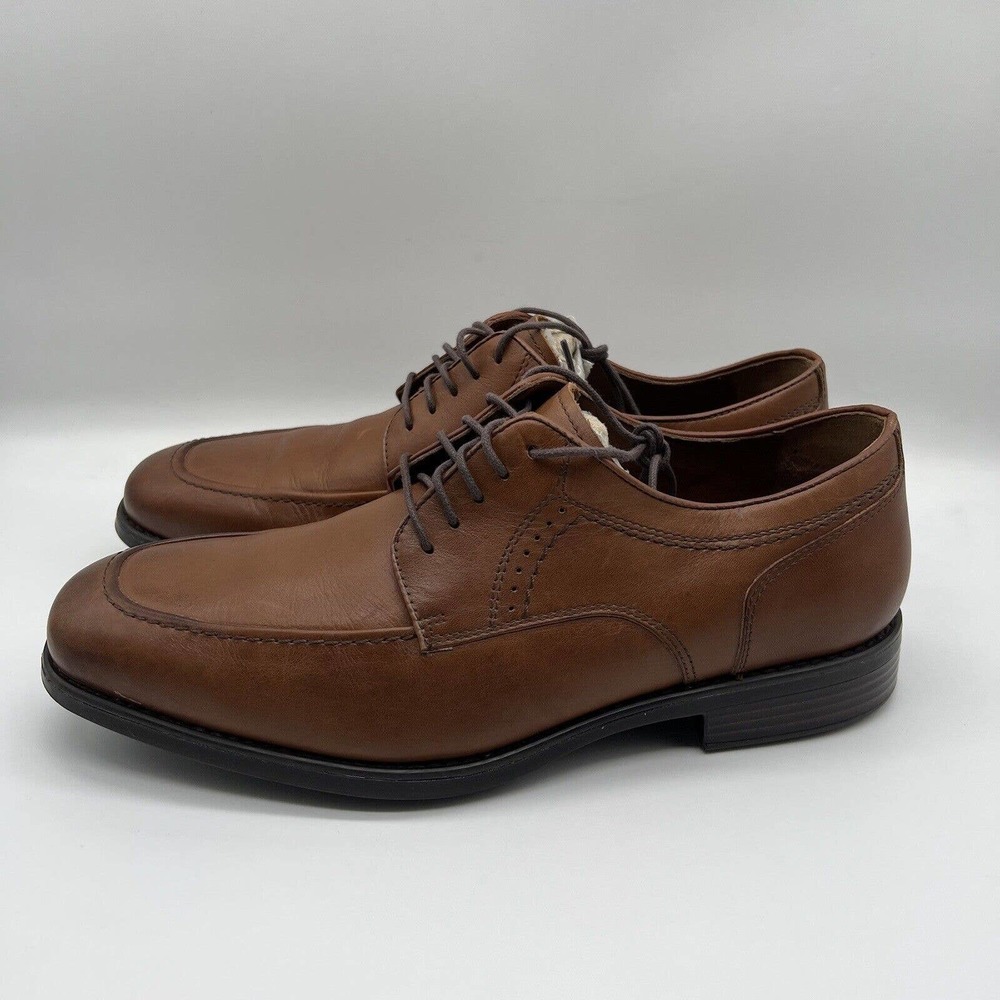 152701 Men's Shoes Size 9.5M Tan Leather Lace Up Johnston & Murphy Dress Shoes